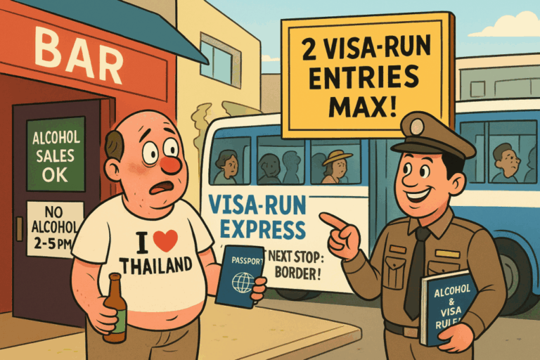Give with one hand, take away with the otherALCOHOL RULES MAY EASE AS 'VISA RUN' RULES GET TOUGHER